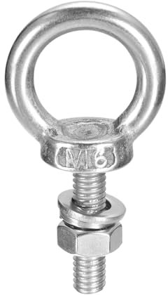 QUARKZMAN Bullone ad Occhiello di Sollevamento, 1 Set M6 x 20mm Bullone ad Occhiello con Dado Rondella Acciaio Inossidabile 304 Anello Sollevamento a Spalla per Appendere Oggetti