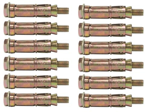 12PCS M8x60 Expansion Eye Bolts Shield Anchor Bolts Lifting Eyebolt Heavy Duty Extension Anchor Bolts Lift Thread Screws for Various Lifting Equipment