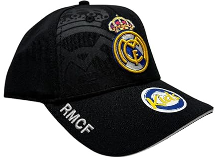 JYC CREATIVE Casquette Officielle de l'équipe de Football Real Madrid, Cadeau pour les Fans de Football, Casquette avec Visière pour Homme et Femme,, noir (enfants), Taille Unique