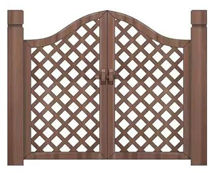Double portail de jardin en bois incurvé avec poteau de talon en bois massif carbonisé parfait pour la maison, la cour, le jardin, l'entrée (60 x 80 cm)