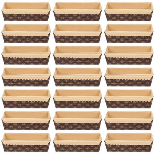 MOKKHNB 25 Pirottini di Carta per Torta Mousse Impilabili, Teglie di Carta Antigrasso Resistenti al Calore, Set da 25 Pezzi Color Caffè per Chiffon Cake e Prodotti da Forno, per Casa