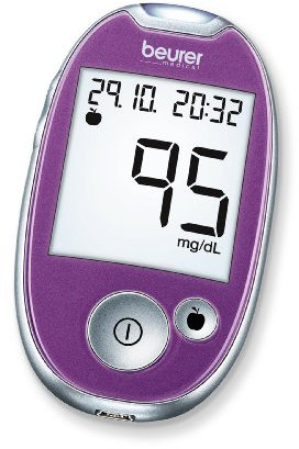 Beurer GL 44 Misuratore di Glicemia (mg/dl), Display XL, Viola