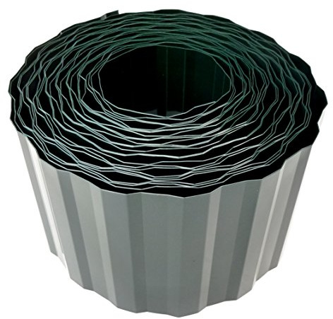Rasenkante 9m x 15cm grün | Rasenumrandung Beetbegrenzung Mähkante Rasenbegrenzung | Flexible Raseneinfassung aus witterungsbeständiger PET-Folie | Gartenkante Beeteinfassung Made in Germany