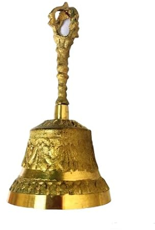 CAMPANELLA Campana TIBETANA BUDDISTA fatto a Mano MEDITAZIONE Preghiera Spiritualità Fenshui Zen Campanello a Mano di OTTONE GRANDE DIAMETRO 8 CM