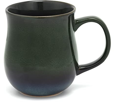 SECELES 20 OZ Large Ceramic Coffee Mug with Big Handle (Ink Green)