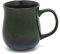 500ml Large Ceramic Coffee Mug with Big Handle, 20 Oz Handmade Kiln Change Glaze Big Tea Cup for Office and Home, Hot and Cold Drinking, Microwave Dishwasher Freezers Safe (Ink Green)