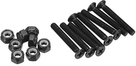 PATIKIL Skateboard Hardware Kit 1.38 Montage Schrauben Volle Gewinde Bolzen Muttern Set für Langboard Cruiser Schwarz