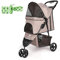 AESRAOU Haustier-Kinderwagen, faltbar, für Katzen/Hunde, mit Aufbewahrungskorb und Getränkehalter, 3 Räder, für Hunde und Katzen, für kleine oder mittelgroße Hunde, Katzen, Welpen (Kaffee)