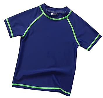SWAUSWAUK Chemise Natation Enfants 6-12 Ans - Haut de Maillot de Bain Garçons Protection UV UPF 50+ Manches Courtes