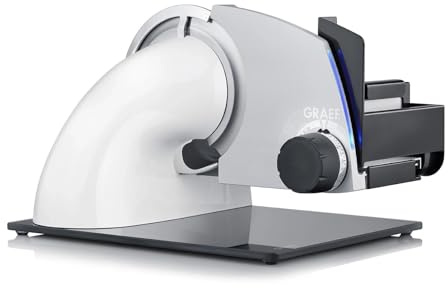 GRAEF Affettatrice universale SKS700 elettrica | Affettatrice per pane, carne, formaggio e verdura | Lama in acciaio inossidabile Ø 170 mm | Grigio-bianco, S72011