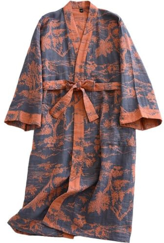 Kimono Dressing Gown Retro Style Couple Japanese Pajamas with Waist Belt Kimono Robe Home Casual Wear for Party Pyjamas
