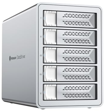 Yottamaster 5 Bay Hard Drive Enclosure, Aluminum RAID HDD Enclosure for 3.5 &2.5 SATA HDD/SSD, Support 110TB(5x22TB) Direct Attached Storage, RAID Enclosure DAS for Personal Storage [VN500RU3]