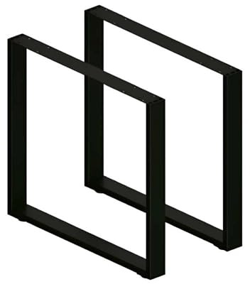 Gresinex | Patas de Mesa Color Negro| 2 Uds Resistencia | para Mueble - Mesa de Comedor, Escritorio | Diferentes Formas (Forma Cuadrada, 71x58)