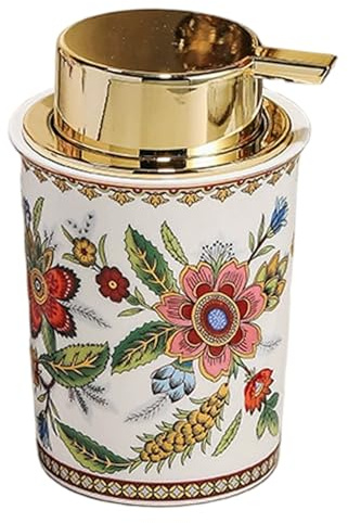 Hbbgdiy Dispenser di Sapone schiumogeno Dispenser di Sapone in Ceramica Floreale Vintage con Pompa Schiuma Ricaricabile da 8, 8 Once per Bagno, per Decorazione Cucina e Bagno, Colori Assortiti