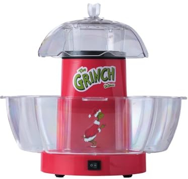 The Grinch 4-Bowl Popcorn Maker, SDA2792GE, Red, 80g Capacity, Oil-Free Operation,