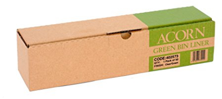 Acorn Tough Green Bin Liners (Roll of 50 with tear off perforations) Made in the UK for a lower carbon footprint