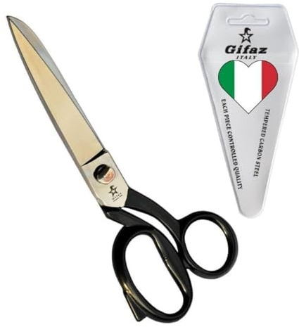GIFAZ Forbici da Sarta Professionali 19 cm e di Precisione TAGLIATUTTO in Acciaio al Carbonio Verniciate Resistenti ed Affilate per Taglio e Sartoria - Ultra Resistente Made in Italy
