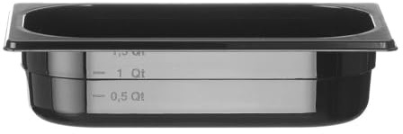 HENDI Recipiente Gastronorm 1/4 - PC - Negro - 1.8 L - 265x162x(H) 65 mm