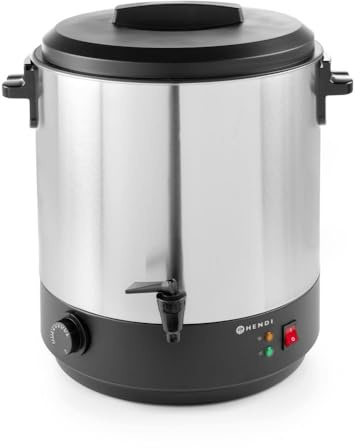 HENDI Glühweinkocher, Glühwein, Einstellbar bis 110°C, Aufheizdauer ± 75 min, 28L, 230V, 2500W, 447x441x(H)485mm, Edelstahl, Polypropylen
