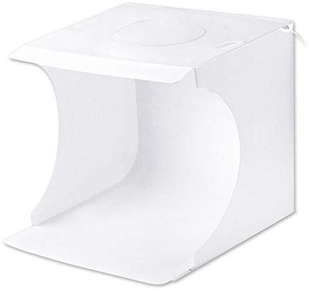 PULUZ Mini Fotostudio, 9 Zoll Tragbare Faltbare Fotobox-Lichtbox mit Einstellbaren 3 Farblichtern & 6 Farbhintergründen für Schmuck und Kleinteilefotografie