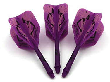 CUESOUL Rost Eje de dardo Integrado y Plumas estándar/lágrima de Pera/Forma Delgada con patrón Atractivo, Juego de 3 Piezas | Flexible y duradero para entrenamiento, diseño integrado, claro y puro, patrón único, exquisito, colorido, regalo