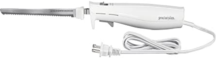Proctor Silex Easy Slice Electric Knife for Meat Slicing, Poultry, Bread, Crafting Foam and More, Lightweight with Contoured Grip, White, (74312)