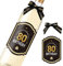 80. Geburtstag Flaschenetikett mit Schleife Schwarzes Gold Lack veredelt 8,5x10,5cm Happy Birthday 80 - Geburtstagsdeko Geburtstagsgeschenk Geschenke für Frauen Männer