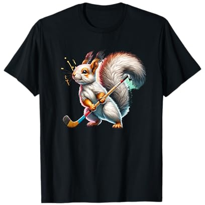 Eichhörnchen Feldhockey Sport Fun Design Herren Damen Kinder T-Shirt