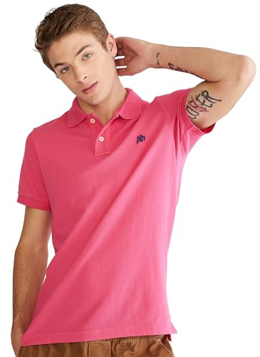Aero A87 Solid Pique Polo, Pink Flambe, S