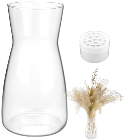 Blumenvase Vasen aus Glas Klarglas Vase für Blumen Glasvase für Tischdeko Transparente Dekorative Vasen für Pampasgras Tulpen Rosen Deko für Schlafzimmer Wohnzimmer Büro
