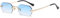 QVKUUT Rechteckig sonnenbrille rahmenlose sonnenbrille Mode Retro Rechteck Brille für Damen Herren (Gold/Hellblau, Hellblau)