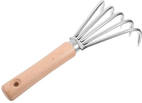 Gadpiparty De Pequeño Rastrillo Manual Inoxidable Herramienta De Jardinería Multifuncional