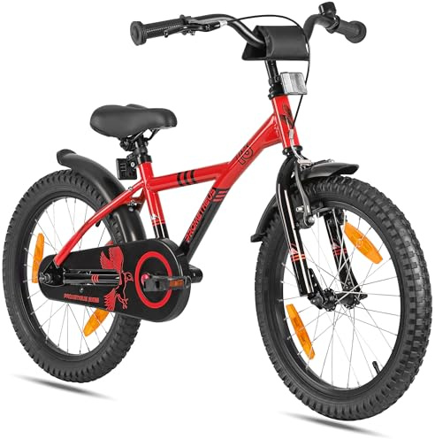 PROMETHEUS BICYCLES Velo 18 Pouces Garcon Fille Velo Enfant pour 5 a 6 Ans - Vélo BMX avec Frein à rétropédalage en Rouge