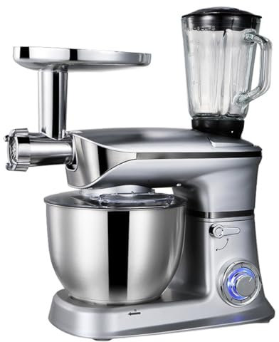 Batidora de pie, batidora eléctrica multifunción de 6,5 l para cocina, procesadora de alimentos doméstica de 1300 W con 6 velocidades, máquina de chef para picar carne, exprimidor, amasar masa, b