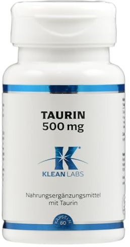 Klean Labs® - Taurin - 60 Kapseln - 500mg Taurin pro Kapsel - ohne Zusatzstoffe, vegan, in Deutschland produziert -