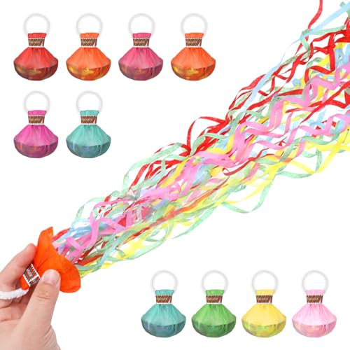 10 Stück Luftschlangen Bunt, Hand Werfen Konfetti, Luftschlangen Geburtstag für Hochzeiten Weihnachten Hochzeit Abschlussfeier Neujahr(Zufällige Farbe)