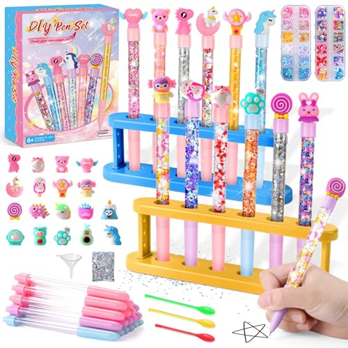 Charmofun Juego de 18 lápices para hacer uno mismo, juego de manualidades para niños, bolígrafo personalizado, para manualidades, juguetes para niñas y niños