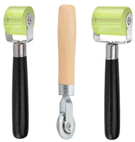 JCTEEY 3 rulli di pressione per auto, 30 mm e 50 mm, per isolamento acustico, in silicone, rullo di pressione a mano, rullo in gomma per sigillare bordi e saldare PVC