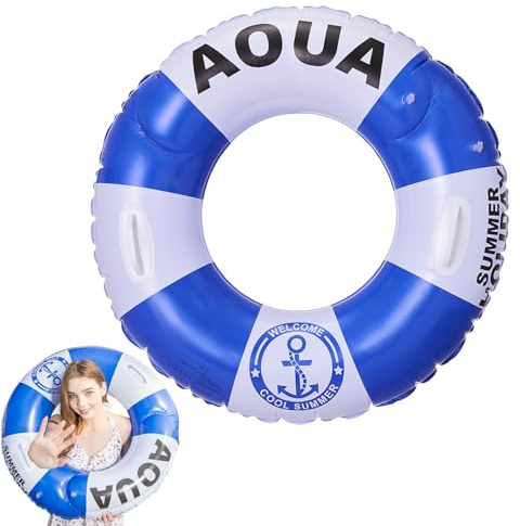 Ceprznvey Anelli da nuoto ad anello per piscina, con manico, anelli da nuoto spessi, in stile britannico, per piscina, adulti, uomini, spiaggia