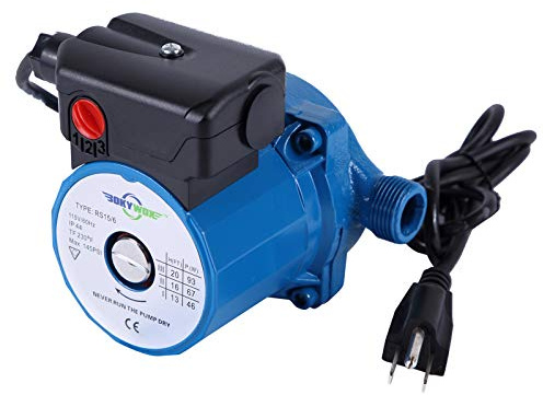 BOKYWOX 110V NPT3/4'' Domestic Hot Water Circulation Pump 3-Speed Hot Water Recirculating Pump 93W Circulator Pump for Solar Heater/Faucet(RS15/6B) Blue