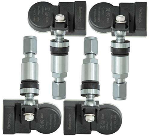 4x RDKS TPMS Reifendrucksensor Reifendruckkontrollsystem Metallventil DarkGrey kompatibel mit Ford Focus Fiesta Kuga Mondeo