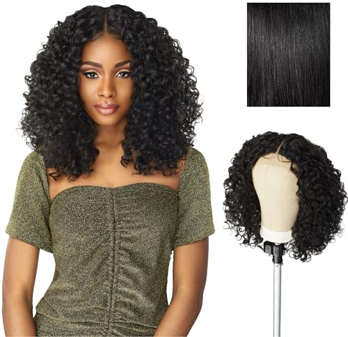 Sensationnel Butta Lace Wigs - Unit 5 Extra Wide 5 Inch Deep Parting Synthetic Preplucked Hairline Glueless Lacefront (1 JETBLACK)