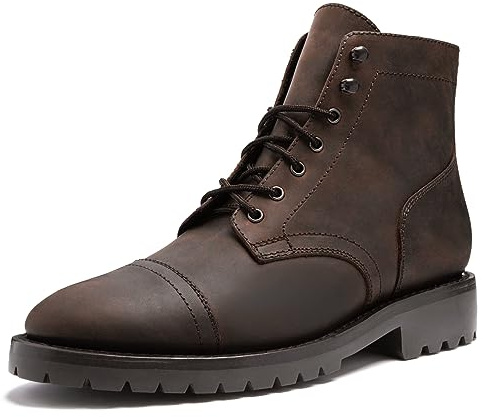 Thursday Boot Company Men’s Captain Lug Cap Toe Leather Boots, Tobacco, 10.5