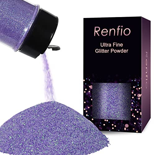 Renfio Iridescent Ultra Fine Glitter Powder Resin Supplies Glitters 1.75 Oz (50g) Flake Crafts Sequins Epoxy Chips Flakes for Tumblers Slime Painting Arts Nail Holiday Decoration - Purple