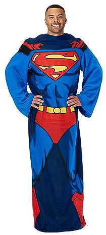 Northwest Superman-Überwurfdecke für Erwachsene, seidig, bequem, mit Ärmeln, 121,9 x 180,3 cm