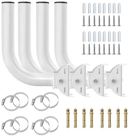 [4 Pack] Universal Wireless Bridge Bracket Mount, J-Pole Mounting Bracket, Pole and Wall-Mounted Mount for Outdoor Point-to-Point AP Access Point Client Bridge CPE with Loops and Screws