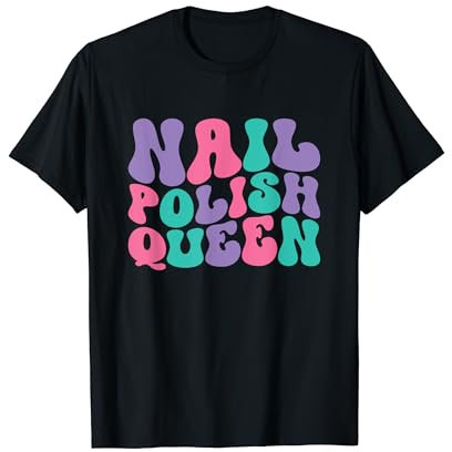 Nagellack Queen Damen Retro Vintage Wellig Groovy T-Shirt
