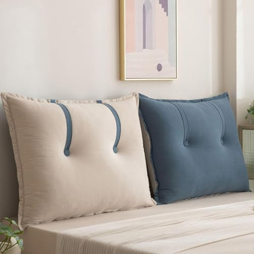Hoowarm Cojín Grande para Respaldo de Lectura, 75/60/90/100cm Cabecera Cojín，Almohada de Apoyo Lumbar, Cómodo Almohada de Lectura de Sofá, Desmontable Cojines de Pared(H,100x60x15cm1pc)
