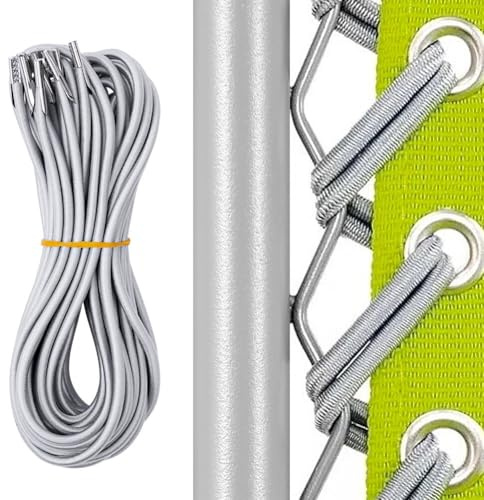OFFCUP Ricambio per Sedia a Gravità Zero, 4 Pezzi Corda Elastica per Sdraio, Grigio Cordini di Ricambio Universali, per Sdraio da Giardino, Sdraio Pieghevole, Poltrone e Anti Gravità Corda Elastici