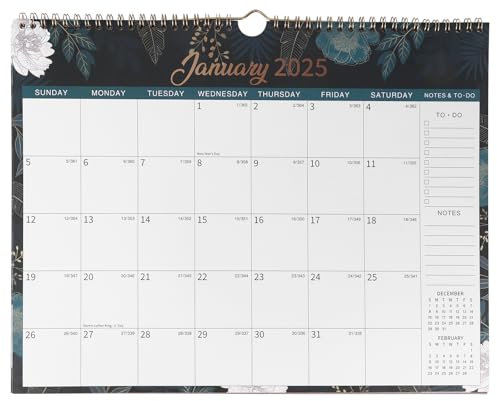 ALLOMN Calendario da parete 2025, calendario 2025, visualizzazione mensile, da gennaio a dicembre 2025, grande calendario familiare 2025, calendario accademico per la pianificazione di casa e ufficio,